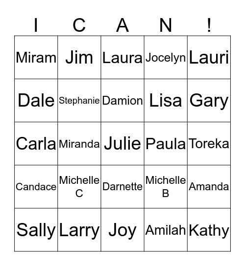 ICAN TRIVIA BINGO Card