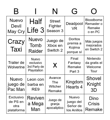 Summer Game Fest Bingo Card
