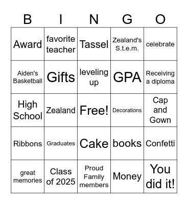 From A to Z and everything in between BINGO Card Bingo Card