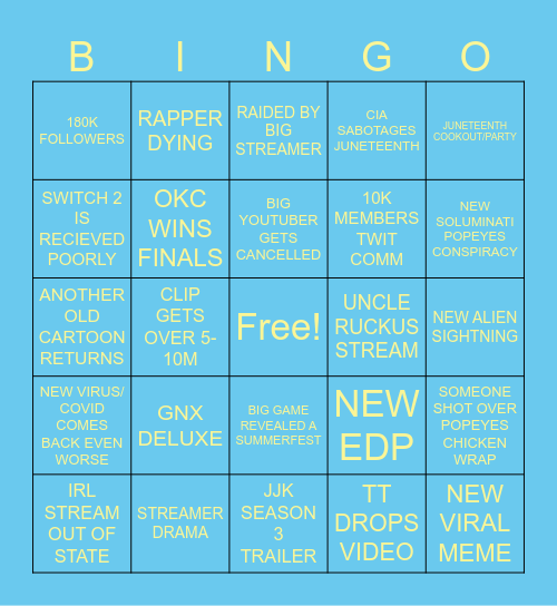 JUNE BINGO Card