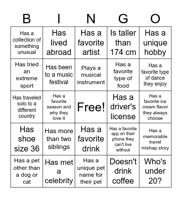 Summer Worker Bingo Card
