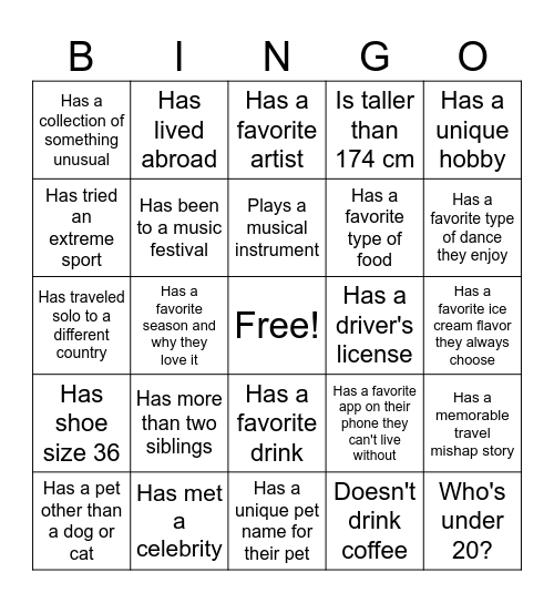 Summer Worker Bingo Card