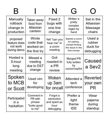 Search teams Bingo Card