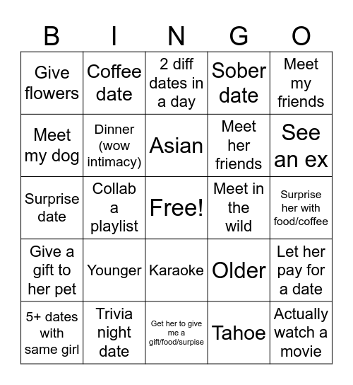 Date 2k25 Bingo Card