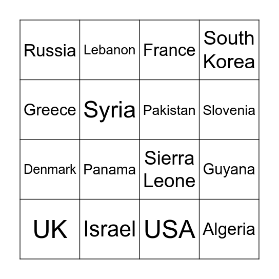 Sovereignity Bingo Card