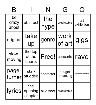 HOBBIES Bingo Card