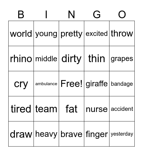 Fly High 3 Units 17-20 Bingo Card