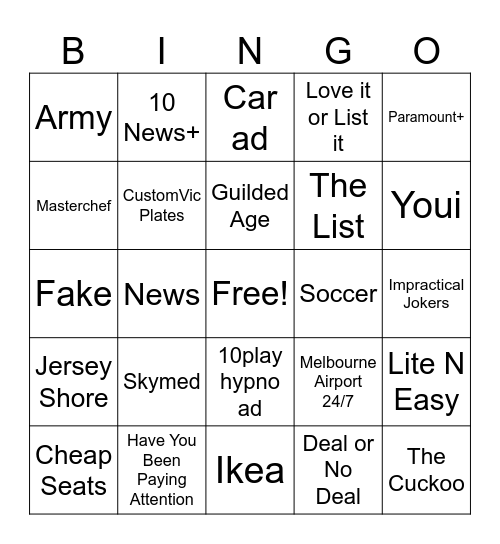 10play bungo Bingo Card