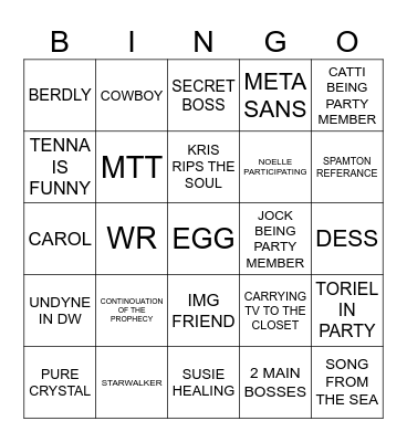 DELTARUNE BINGO Card