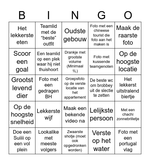 Stiphout 9 foto bingo Card