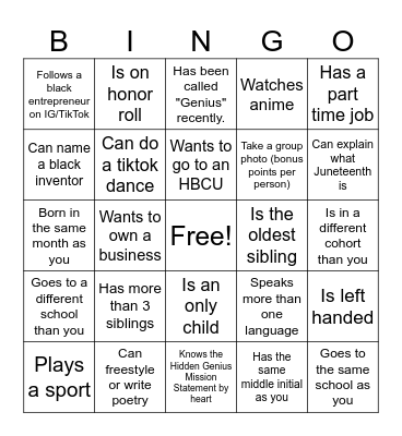 Bingo Card