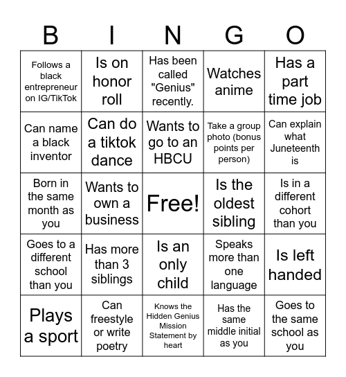 Bingo Card