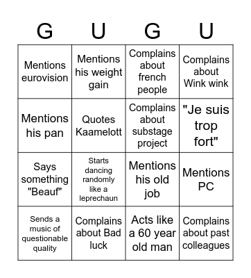 Gugu bingo Card