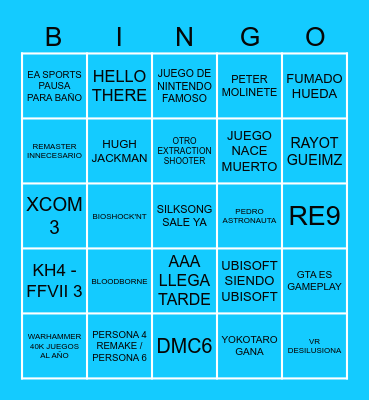 E3'NT 2025 Bingo Card