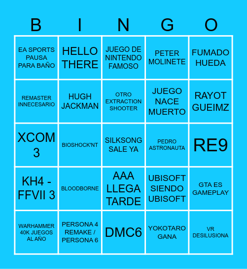 E3'NT 2025 Bingo Card