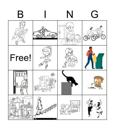 Present continuous Bingo Card