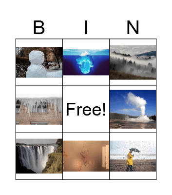 WATER BODIES BINGO Card