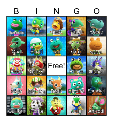 LilSimsie Animal Crossing Bingo Card Bingo Card