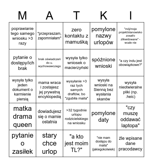 mamusie my beloved Bingo Card