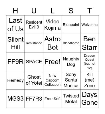 United States of PlayStation SGF25 Bingo Card