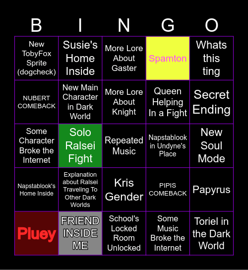 DELTARUNE CHAPTER 3-4 BINGO Card