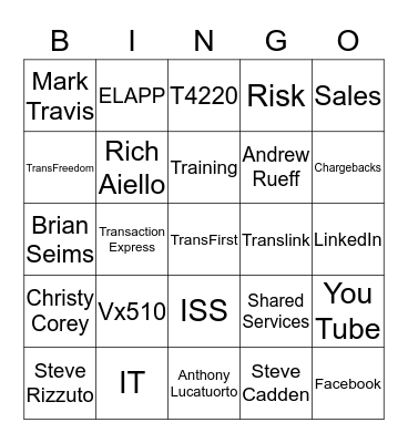 TransFirst Bingo Card