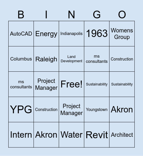 Intern-duction Showdown Bingo Card