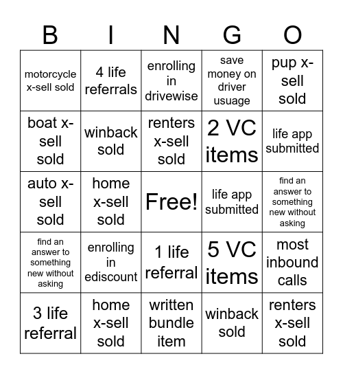 June Promo Bingo Card