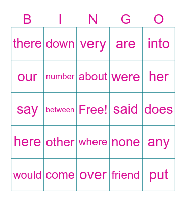 Trick Word Bingo :) Bingo Card