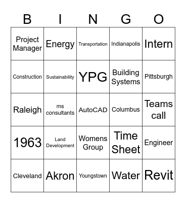 Intern-duction Bingo Card