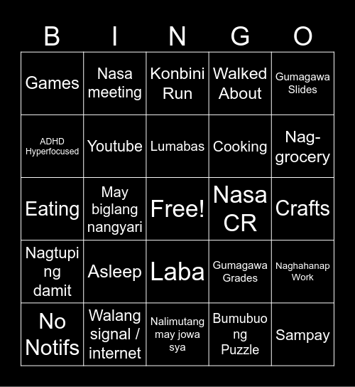 Mahal Bingo Card