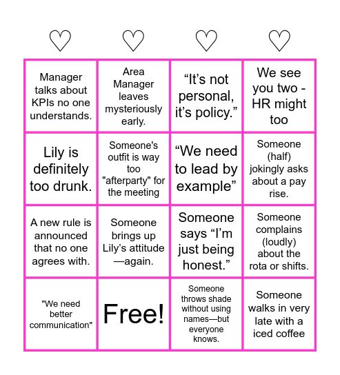 B   I   N   G   O Bingo Card