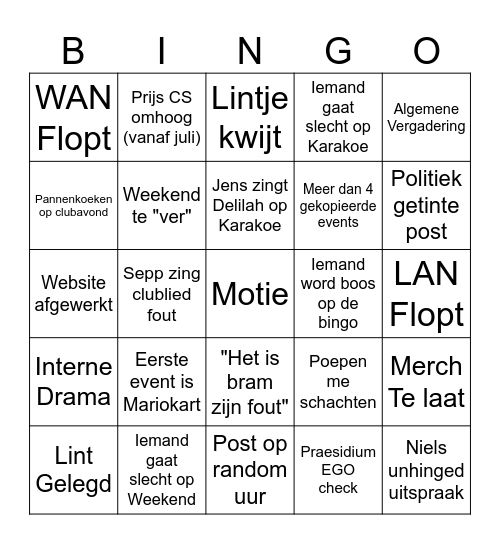 Heimdal BingoSTIEK Bingo Card