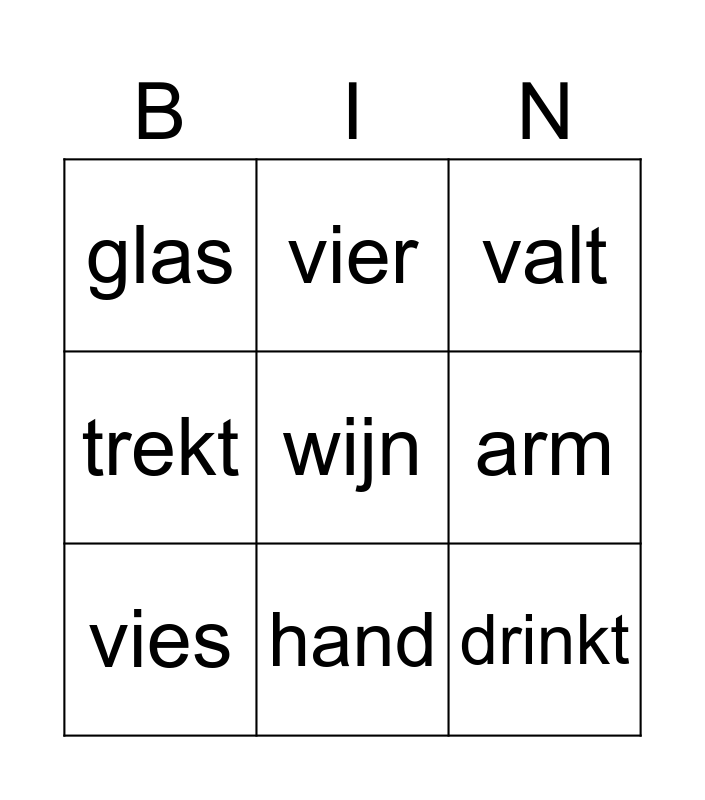 Feest Bingo Card