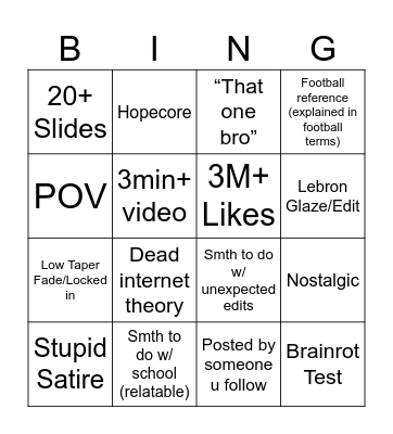 TikTok Bingo 2025 Edition Bingo Card