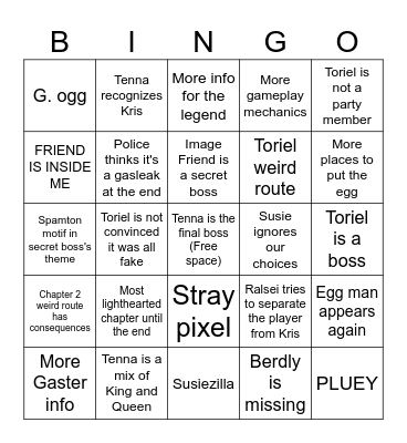 Chapter 3 Bingo Card