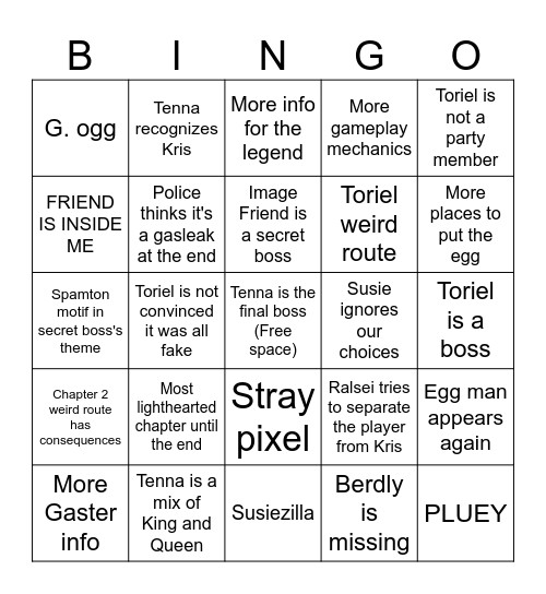Chapter 3 Bingo Card