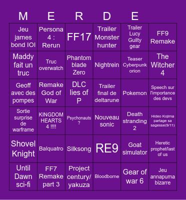 ça cope dur Bingo Card