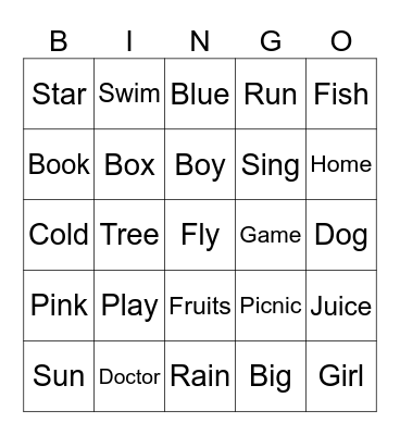 SPELLING BEE Bingo Card
