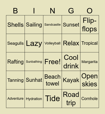 SUMMER Bingo Card