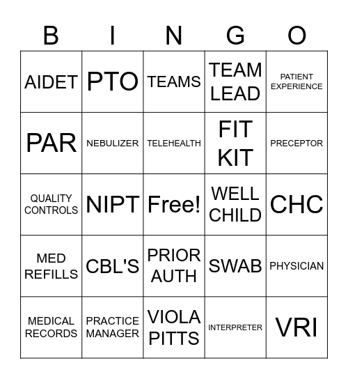 VPC BINGO Card