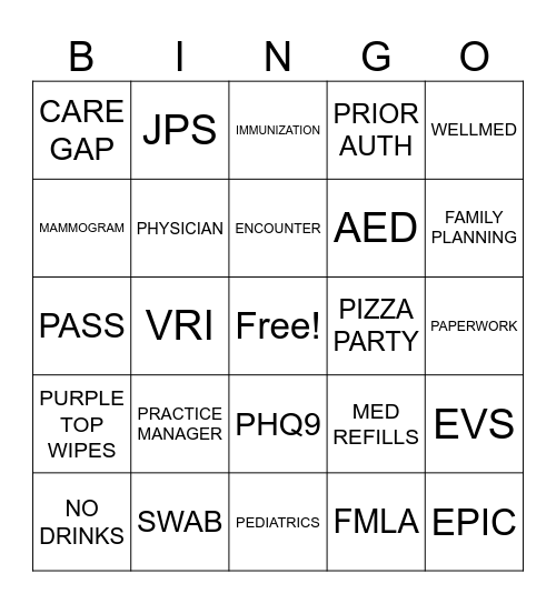 VPC BINGO Card