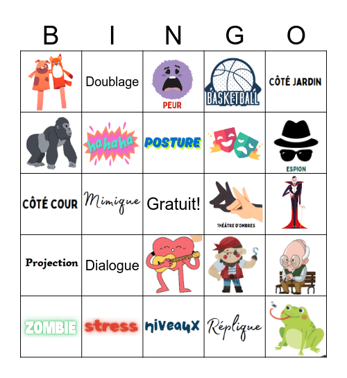 Bingo théâtral Bingo Card