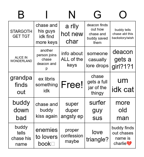 cinderella boy s2 bingo Card