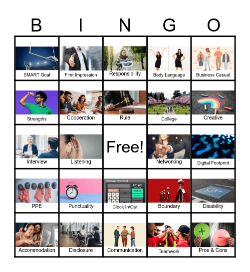 Pre-ETS Bingo Card