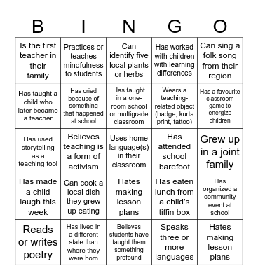 Circle U Bingo Card