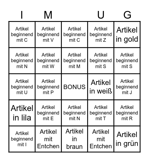 - LARS' BINGO - Bingo Card