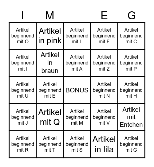 - LARS' BINGO - Bingo Card