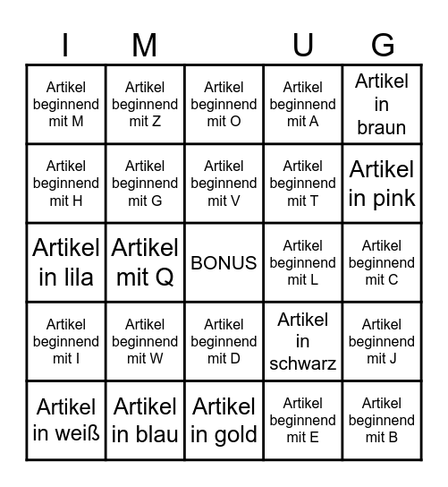 - LARS' BINGO - Bingo Card
