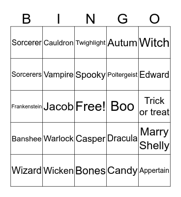Halloween-Lindsay Bingo Card